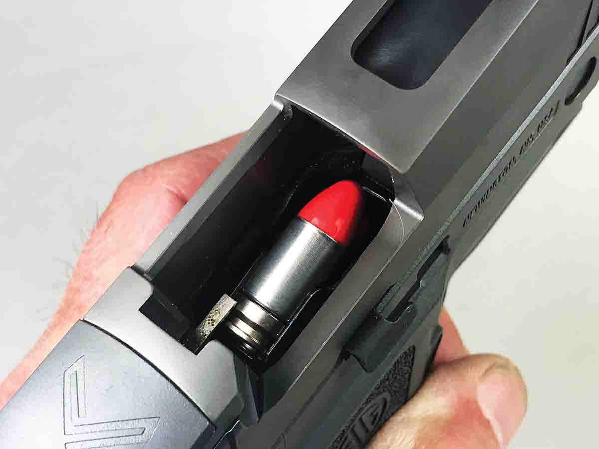 Syntech bullets loaded in Shell Shock cases fed without a hitch in two 9mm handguns.